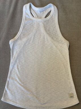 Vuori Women’s White Ribbed Racerback Tank Top